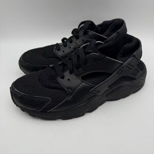 Nike Huarache Run Sneakers All Black Athletic Shoes‎ Youth Size 6.5Y